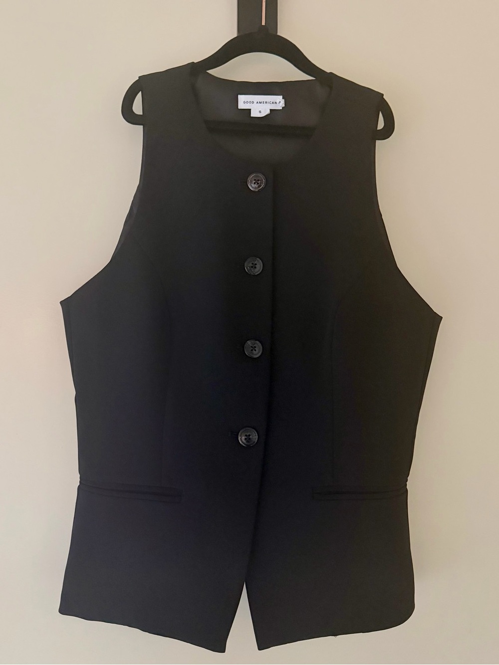 Good American Luxe Suit Sculpted Vest Black Size S $139 - Picture 2 of 10